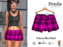 "Freda" Paloma Mini Skirt Plaid Pink Black, Classical Cut and Woven Wool Tartan Pattern for Mix and Match