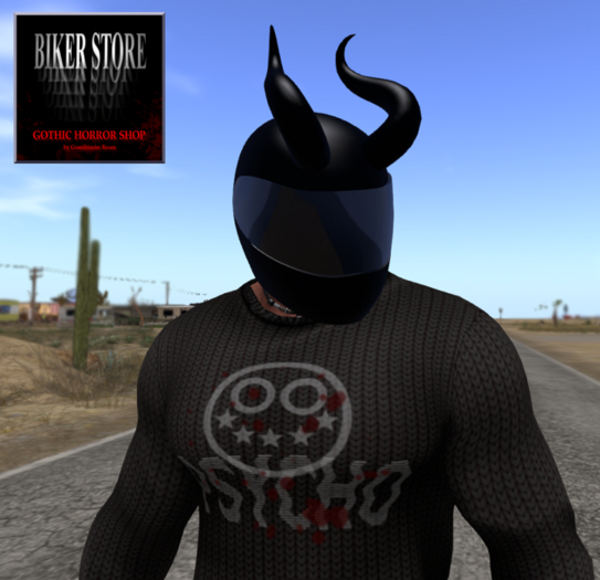 #Biker Helmet "BLACK DEVIL" (add)