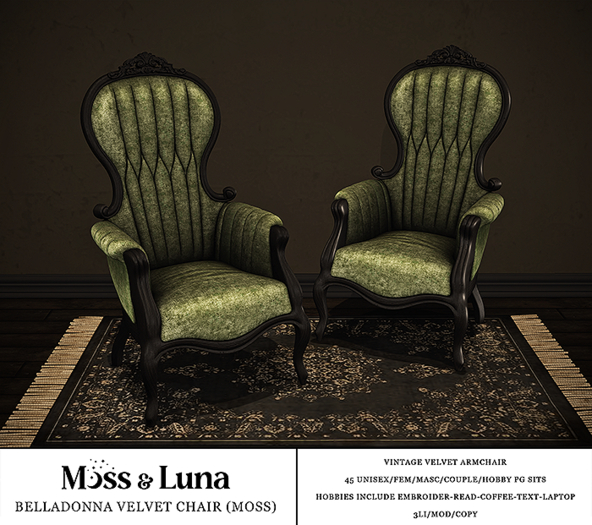 Moss & Luna- Belladonna Chair (Moss) (add)