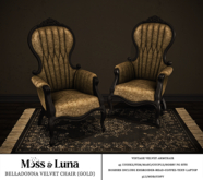 Moss & Luna- Belladonna Chair (Gold) (add)