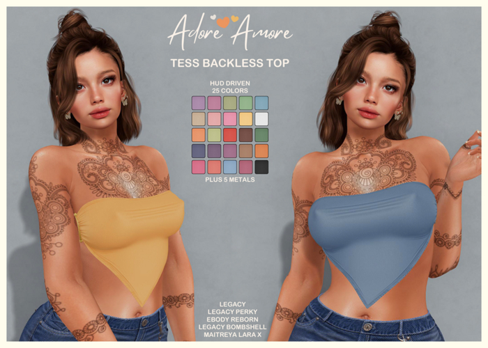.:Adore:.  Tess - Backless Top - Colors