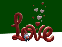 Word Love with a Gnome sitting FULL PERM