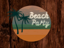 Beach Party Neon Sign (circular)
