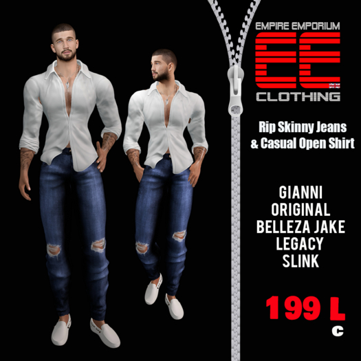 EE - Skinny Rip Jeans & Shirt Y26