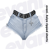 evani. Asiye ripped shorts - rain