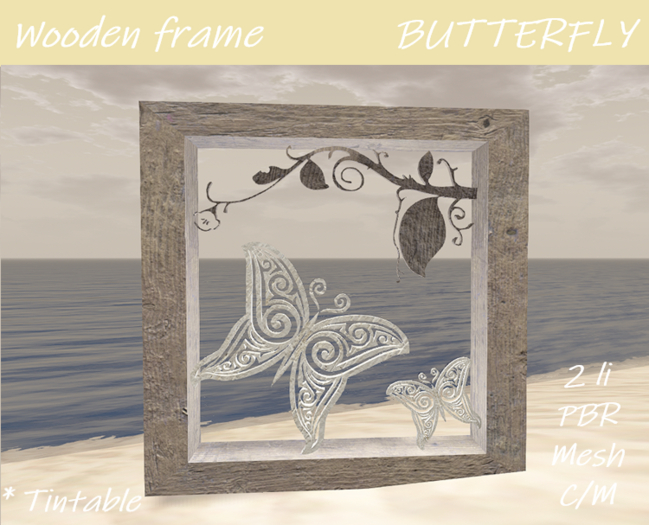 DECOR Wooden frame BUTTERFLY