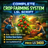Complete Crop Farming System LSL Script – Water, Fertilize, Harvest, Growth Stages – Full Perm Farming Script