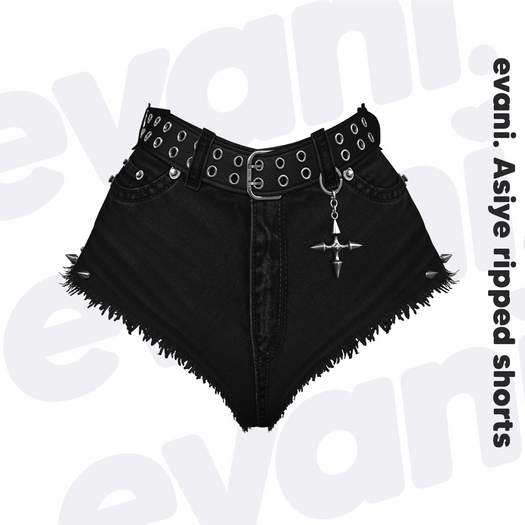 evani. Asiye ripped shorts - eclipse