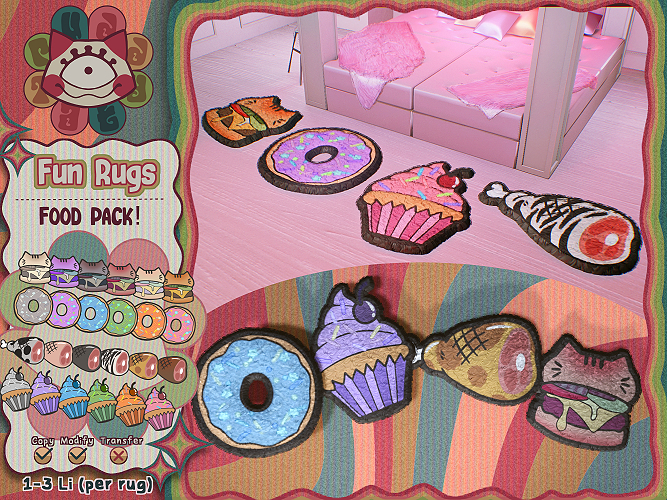^PT^ Fun Rugs - FOOD PACK (Add to unpack!)