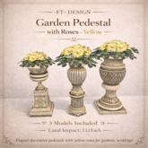 ~FT~ Garden Pedestal with yellow roses