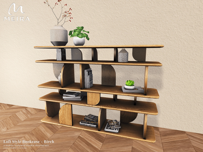 Meira Loft Style Bookcase - Birch