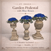 ~FT~ Garden Pedestal with blue roses