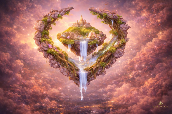 Floating Fantasy Island – Waterfall Magic Portal