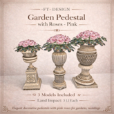 ~FT~ Garden Pedestal with pink roses