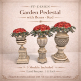 ~FT~ Garden Pedestal with red roses