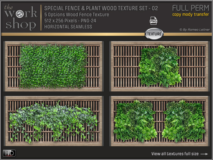 SPECIAL FENCE & PLANT WOOD TEXTURE SET-02