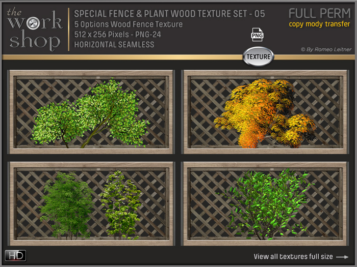 SPECIAL FENCE & PLANT WOOD TEXTURE SET-05