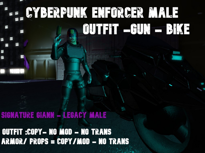 Cyberpunk Enforcer Body Armor  Male
