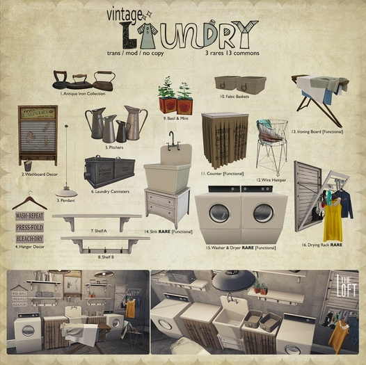 The Loft - Vintage Laundry [Arcade] COMPLETE SET with RARES