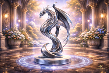 Silver Dragon Statue – Fantasy Dragon Sculpture Decor