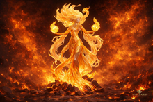 Fire Goddess Statue – Fantasy Flame Woman Sculpture