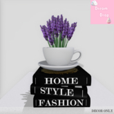 Teacup And Book Decor- White (Rezz)