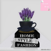 Teacup And Book Decor- Black (Rezz)