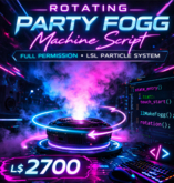 Rotating Party Fogg Machine Script – Full Permission LSL Particle Fogg System for Second Life Clubs, DJ Stages & Events