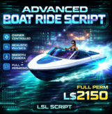 Advanced Owner-Controlled Boat Ride Script for Second Life | Smooth Water Vehicle System (Full Permission LSL)