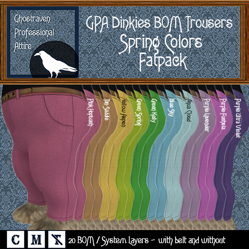 GPA Dinkies Trousers BOM - Fatpack Spring Colors