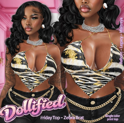 Dollified - Zebra Friday Top 