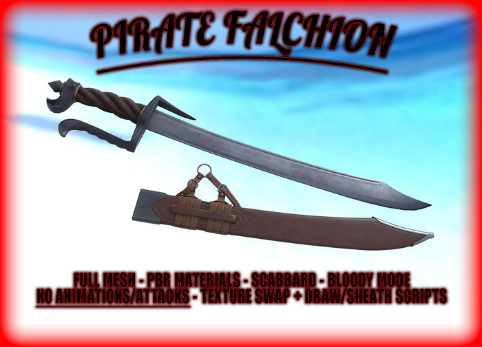 PIRATE FALCHION + SCABBARD PROP