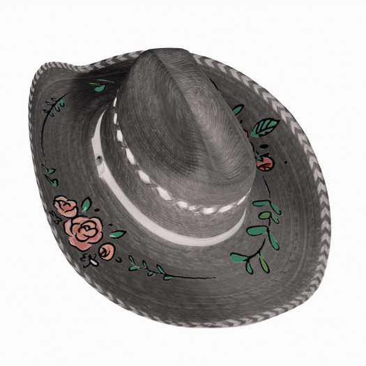 Grey Roses Cowboy Hat (ADD)