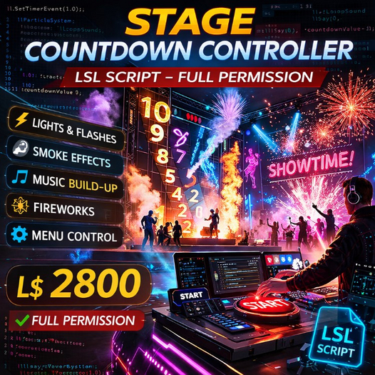 Second Life Marketplace - Stage Countdown Controller LSL Script – Full ...