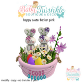happy easter basket pink