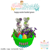 happy easter basket green