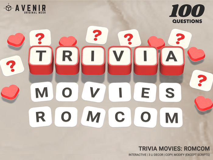 Trivia MOVIES ROMCOM - 06 RED - 3 LI