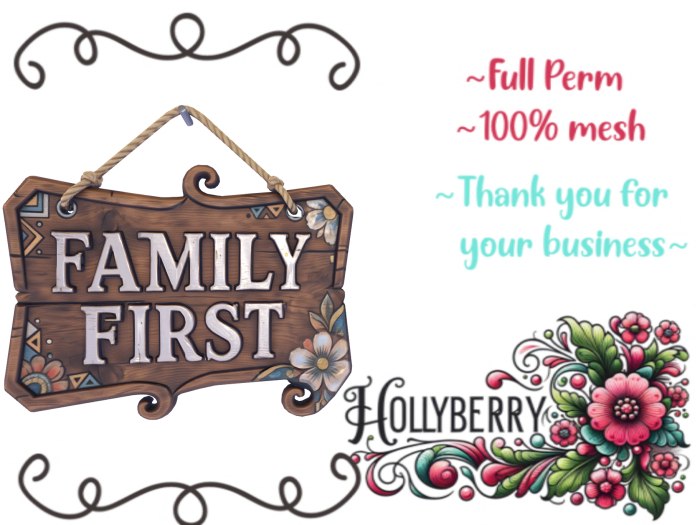 HB: Family First Hanging Wall Decor FuLL PERM
