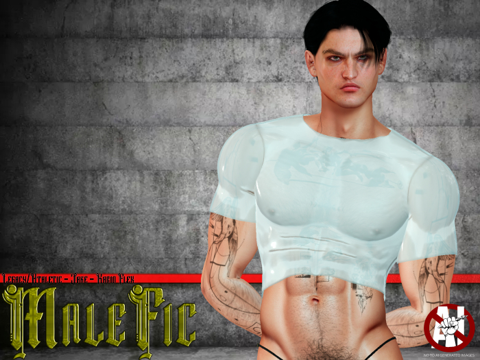 !!MaleFic Rubber Shirt  WHITE