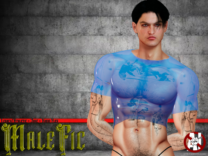 !!MaleFic Rubber Shirt  BLUE