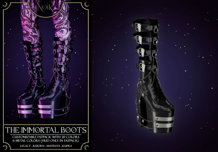 NOIR - The Immortal boots - black