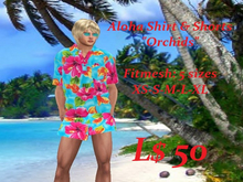 Aloha Shirt & Shorts-Orchids