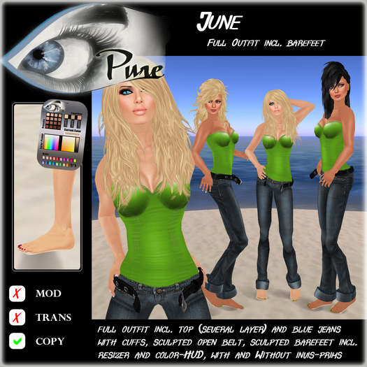 << PURE >> June in Apple (full outfit incl. barefeet) [inworld price 299L$]