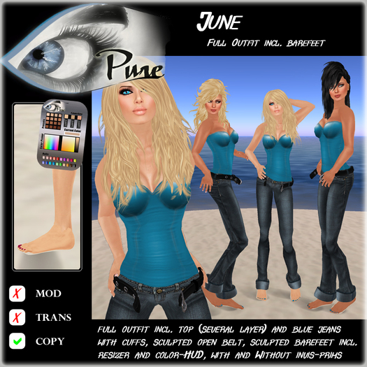 << PURE >> June in Aqua (full outfit incl. barefeet) [inworld price 299L$]