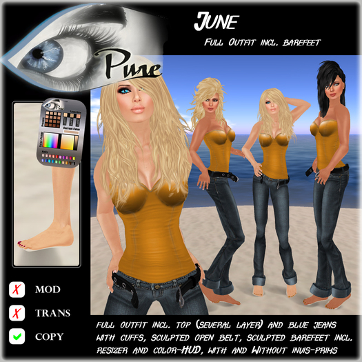 << PURE >> June in Orange (full outfit incl. barefeet) [inworld price 299L$]