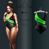 Add me - Reborn - Flore Swimsuit Black - Green