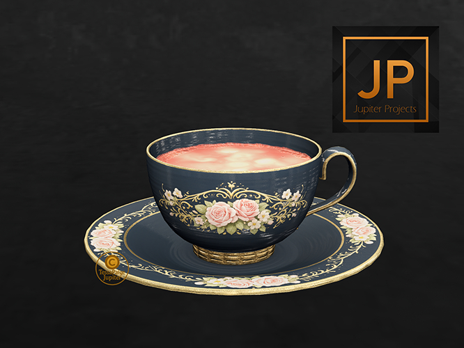 06 Midnight Porcelain Teacup