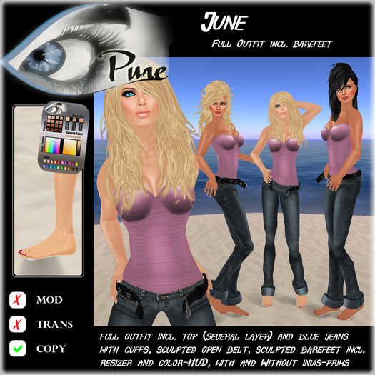 << PURE >> June in Rose (full outfit incl. barefeet) [inworld price 299L$]