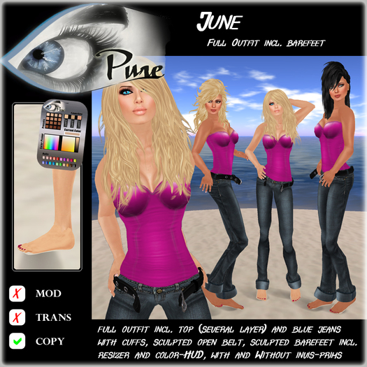 << PURE >> June in Pink (full outfit incl. barefeet) [inworld price 299L$]
