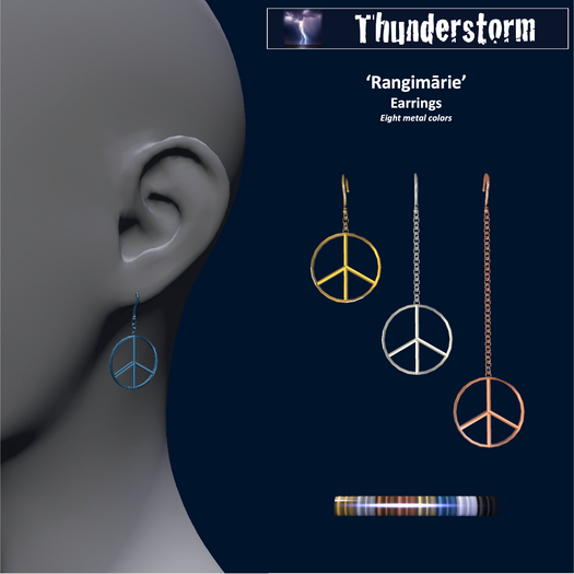 .:Thunderstorm:. 'Rangimārie' earrings